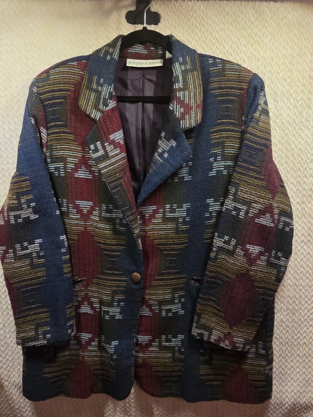 Vintage Kathryn Deene Aztec Tribal Navajo Blazer/Jacket/Coat SZ 18/20